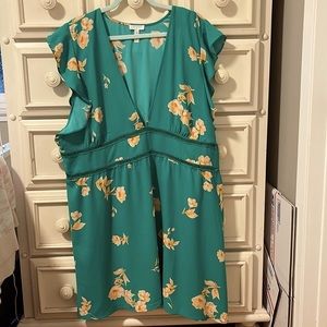 Nwot Leith Nordstrom Womens Green Floral Dress